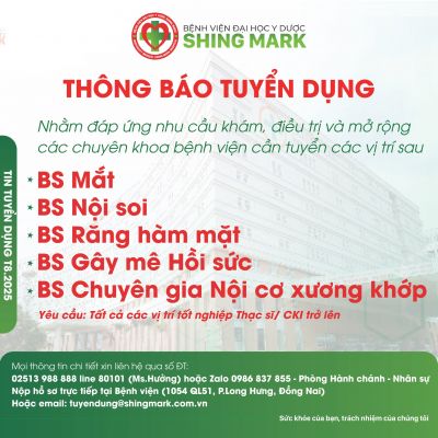 THÔNG BÁO TUYỂN DỤNG THÁNG 8.2025